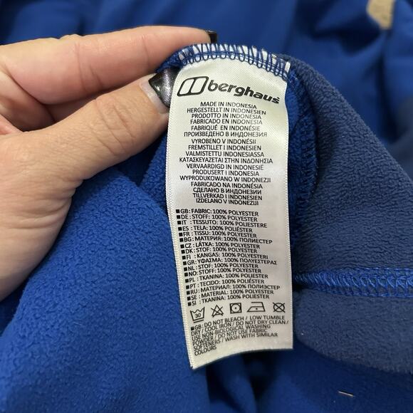 Berghaus Men's Blue Fleece Jacket Medium Stand-Up Collar Full Zip - Picture 8 of 8